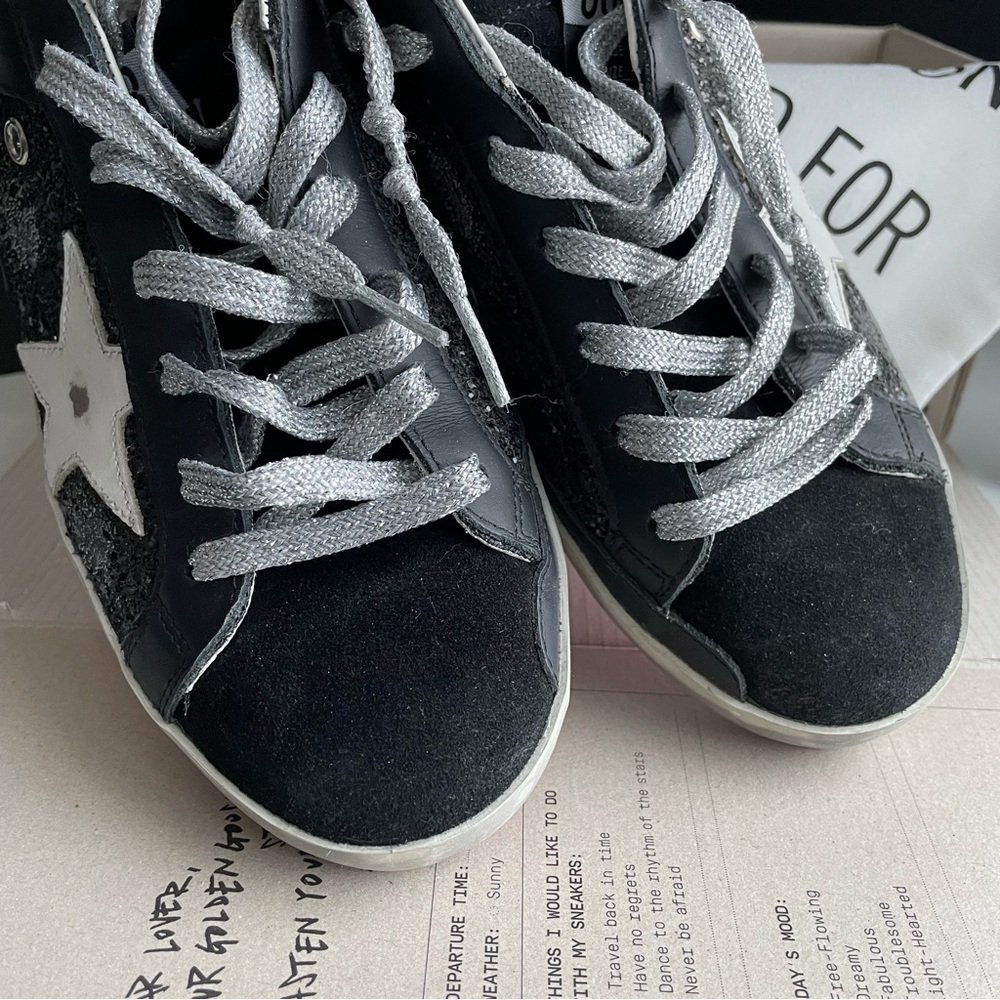 Golden Goose Super Star Python heel Glitter Pink soles sneakers signature shoes - Picture 9 of 16